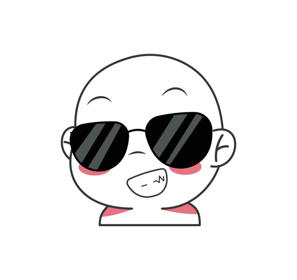 Cute cartoon expression emoji character vector design art for stickers template