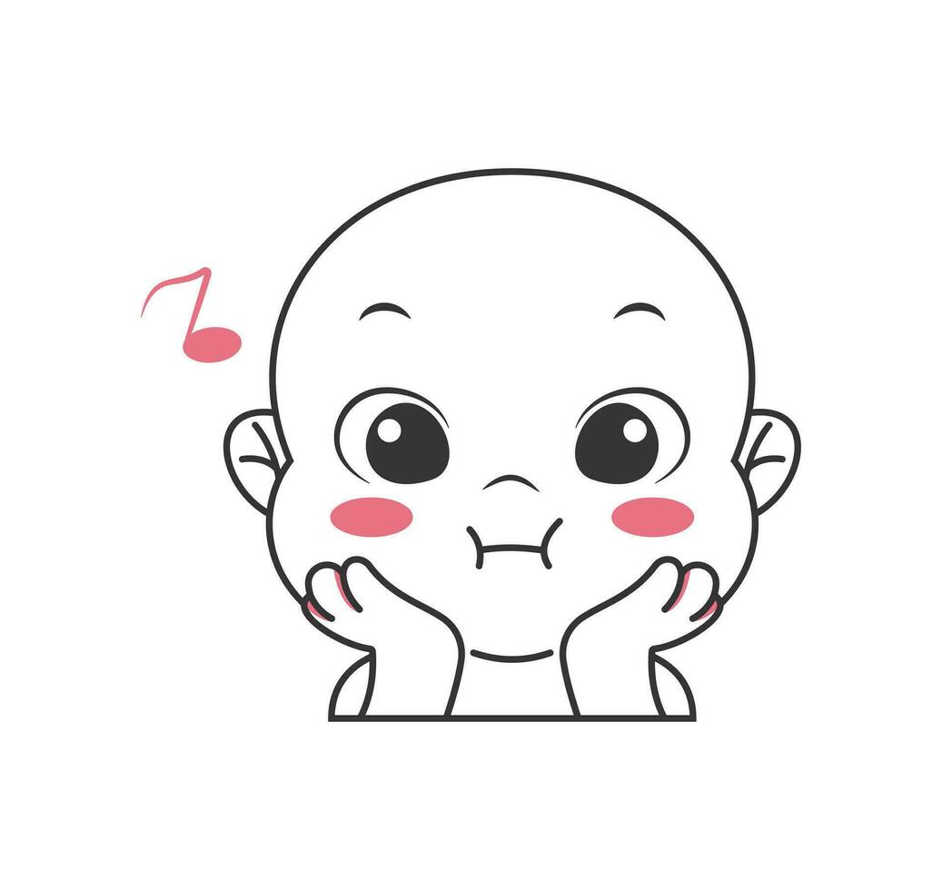 Cute cartoon expression emoji character vector design art for stickers template