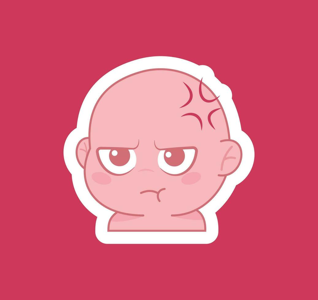 Cute cartoon expression emoji character vector design art for stickers template