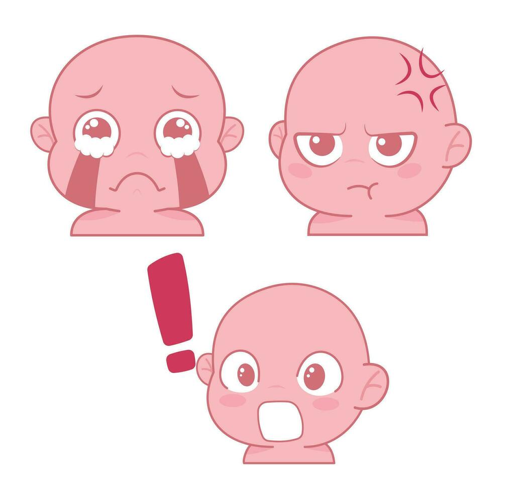 Cute cartoon expression emoji character vector design art for stickers template