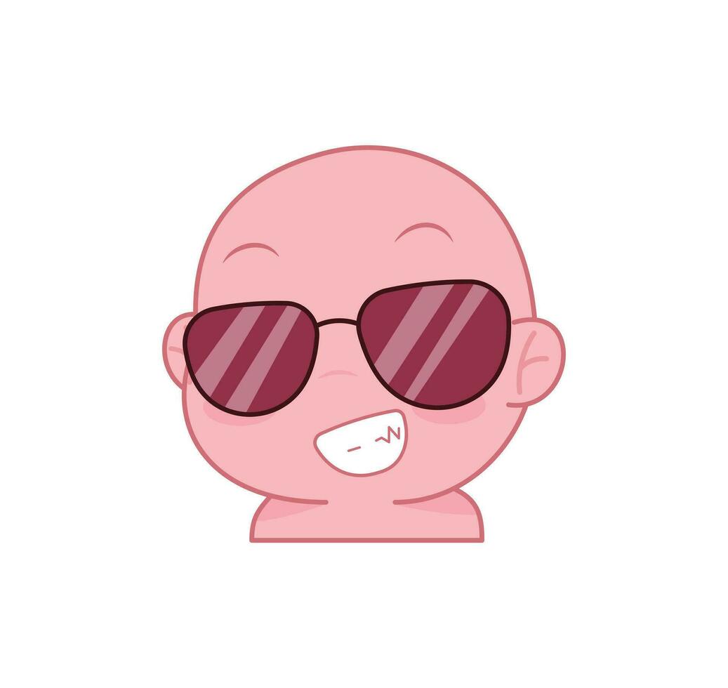 Cute cartoon expression emoji character vector design art for stickers template