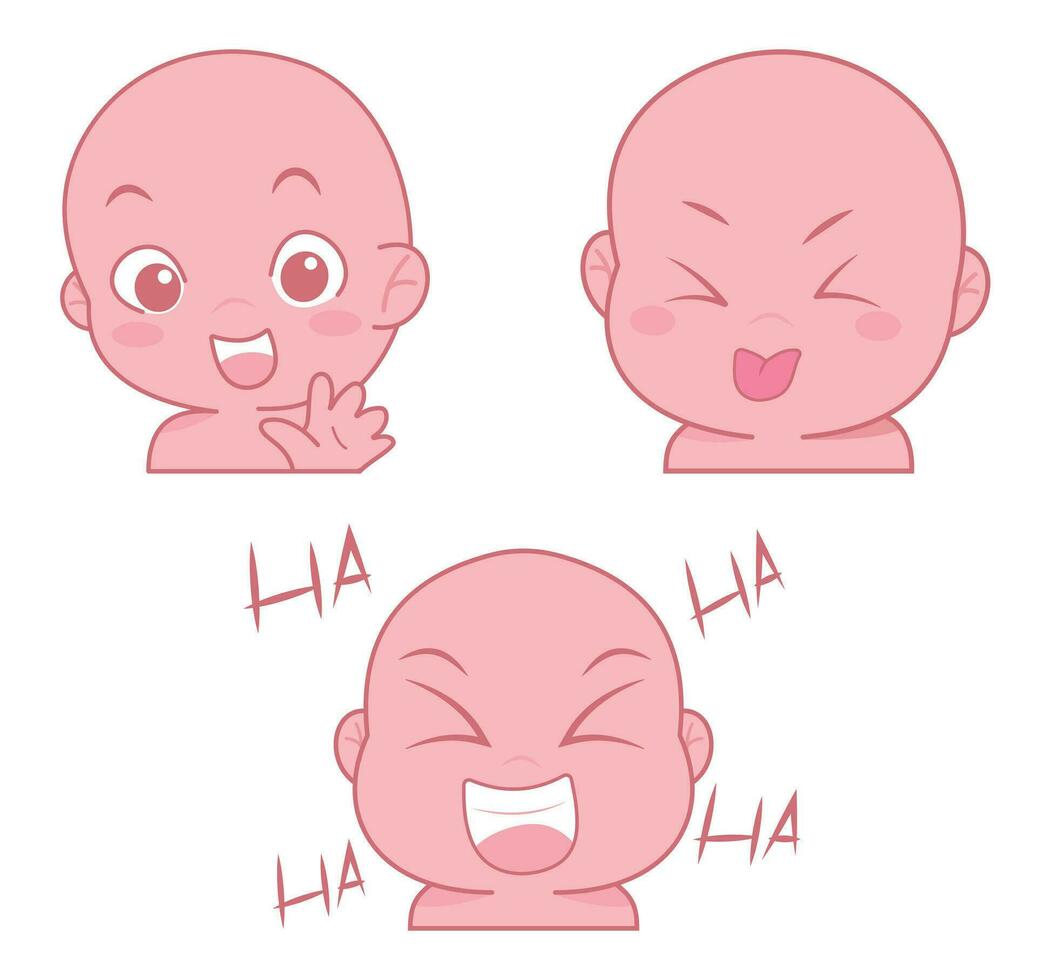 Cute cartoon expression emoji character vector design art for stickers template