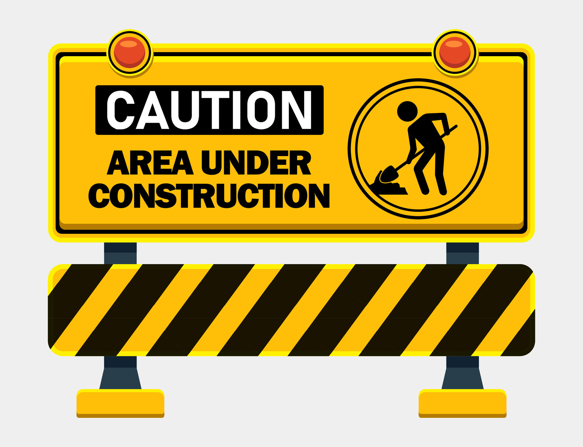 under construction warning sign working area signgage poster template ...