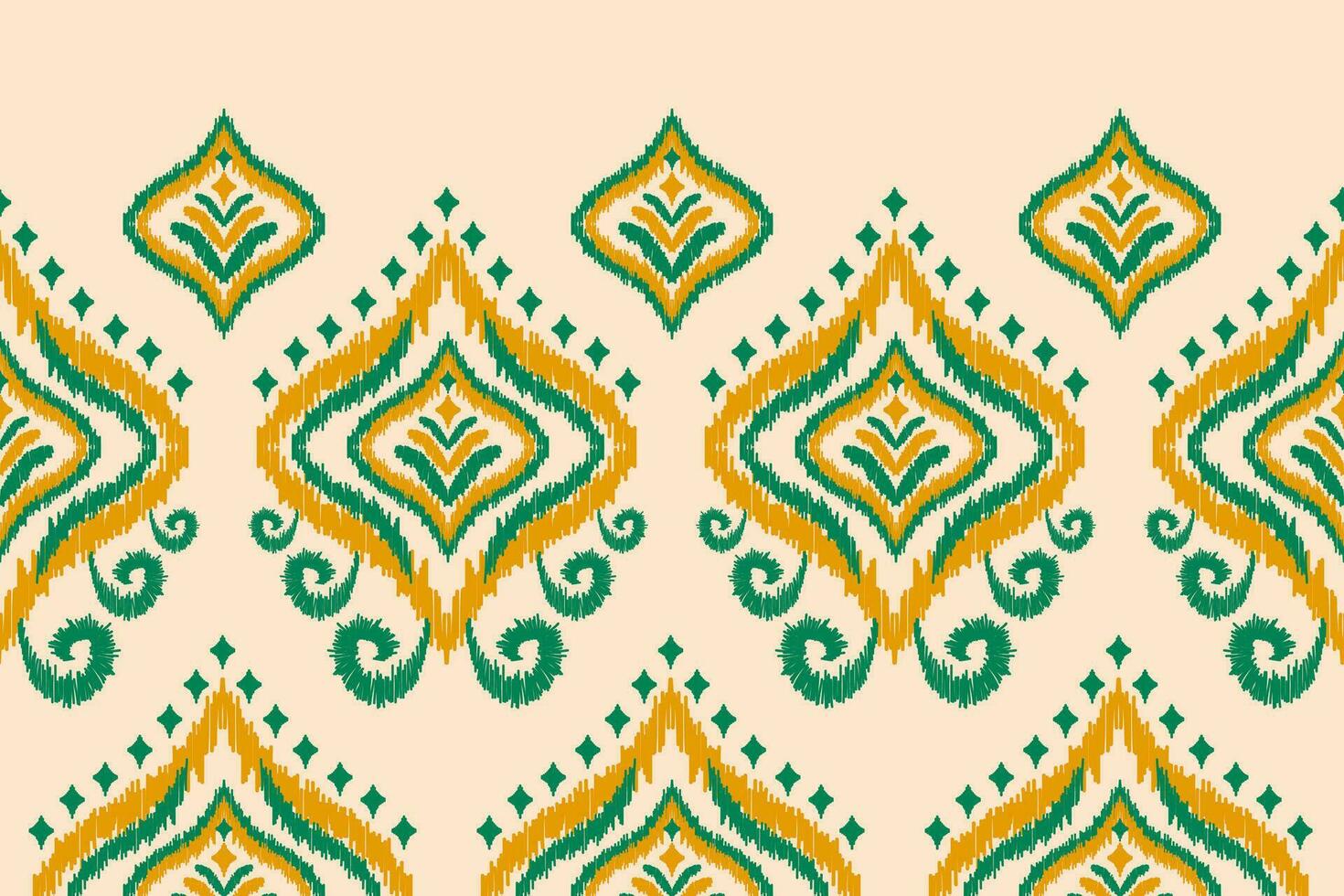 patrón étnico ikat sin costuras en tribal. estampado de adornos étnicos geométricos aztecas. estilo de patrón ikat. vector