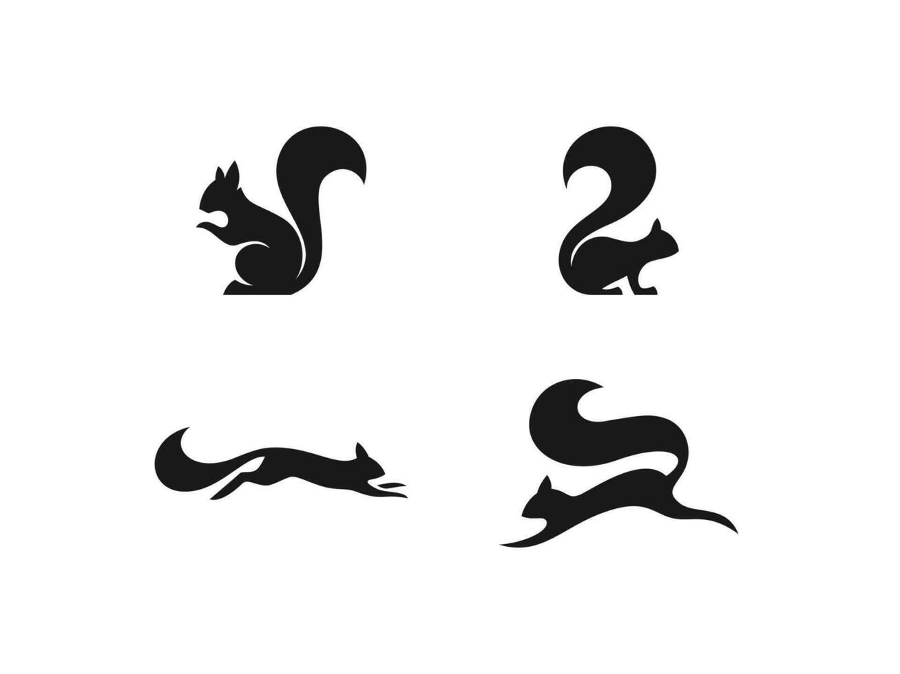 set of squirrel logo vector icon illustration, logo template