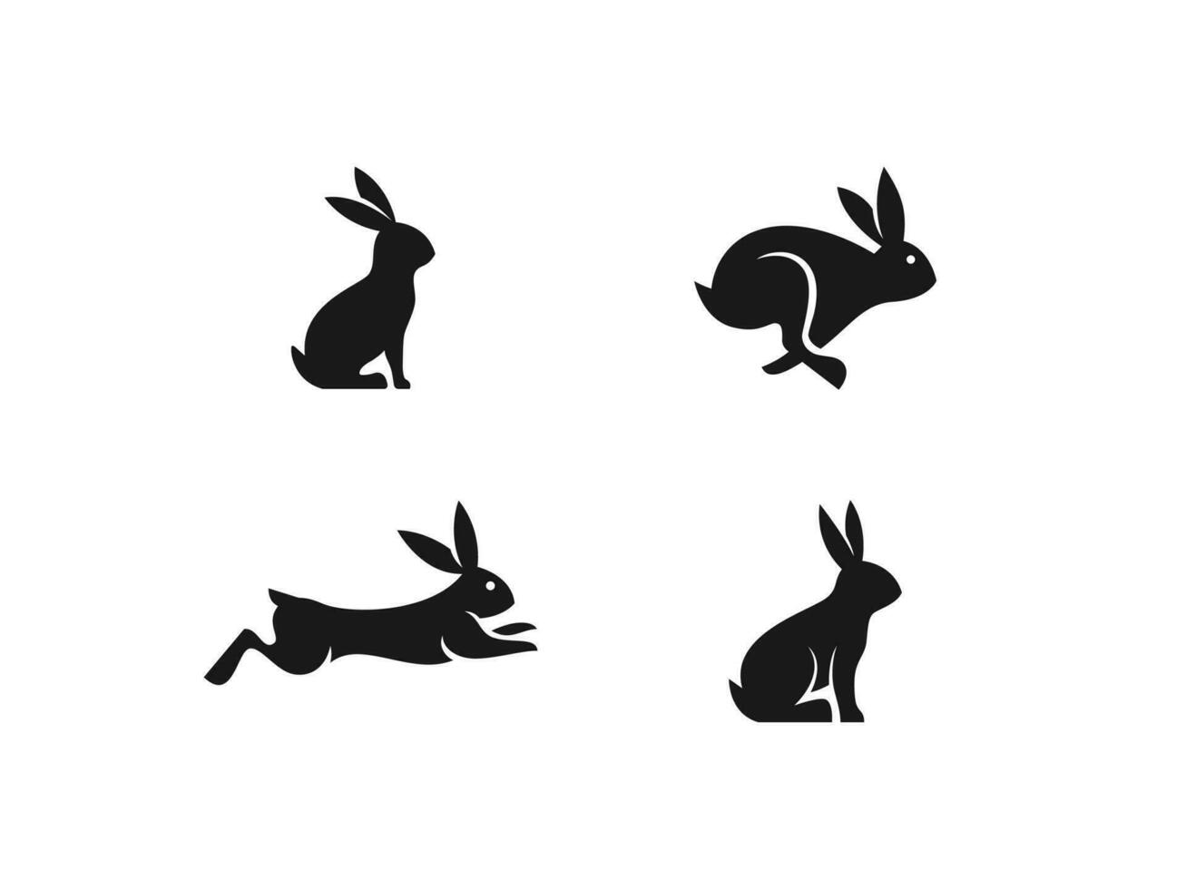 set of rabbit logo vector icon illustration, logo template