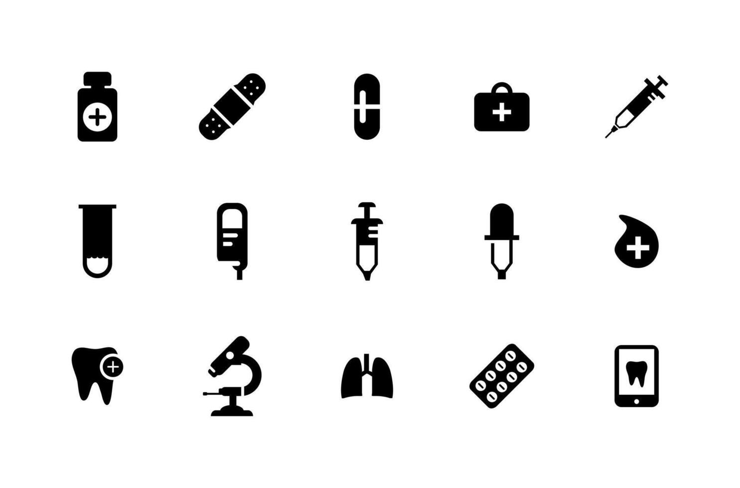 Dental icons set with dental clinic, dental lamp, tools, and scalpel vector