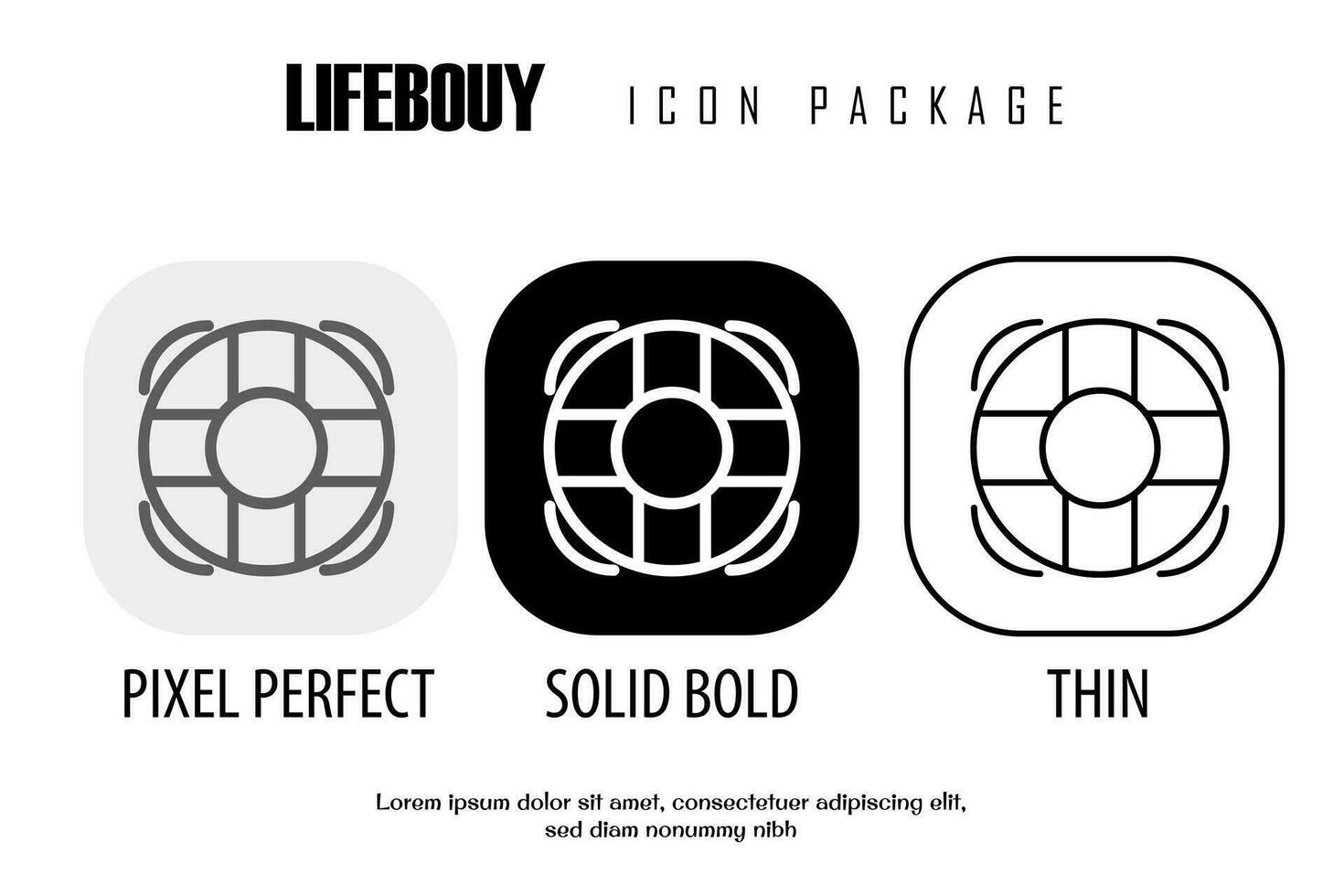 Lifebouy outline icon in different style vector design pixel perfect