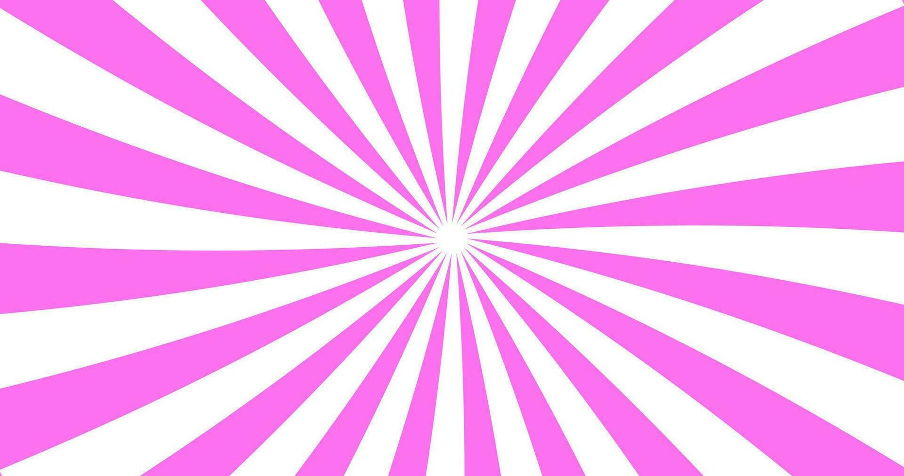 a pink and white striped background with a sunburst pattern vector