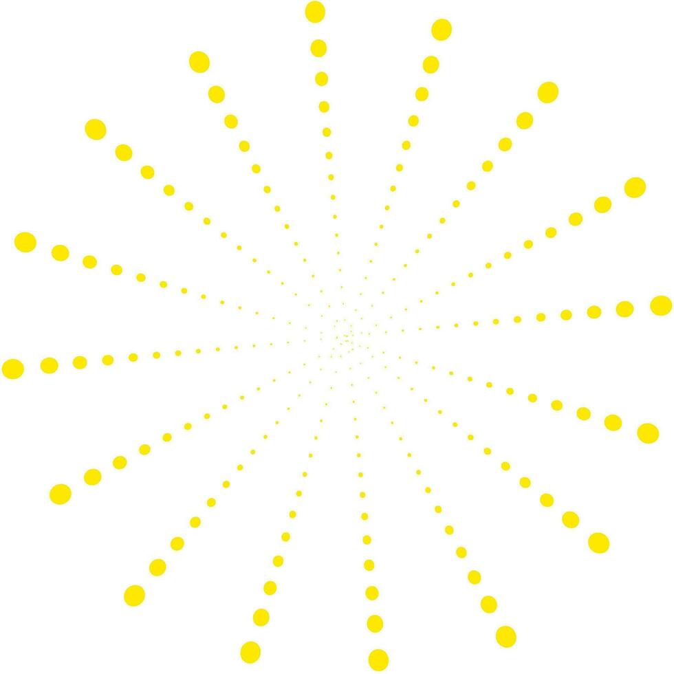 star burst, radial yellow expanded dots vector