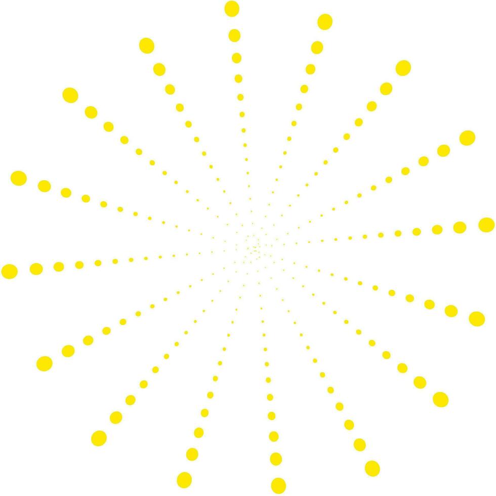 star burst, radial yellow expanded dots vector