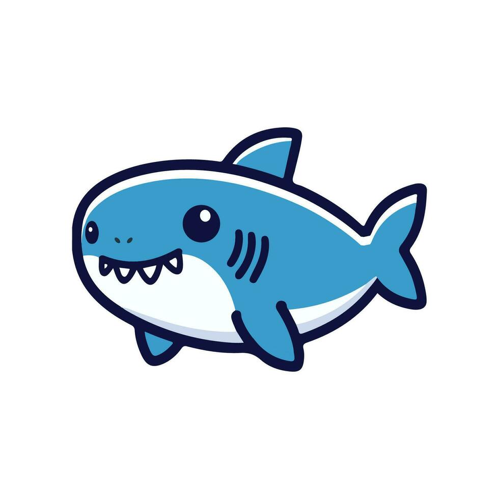 Cute cartoon  baby shark vector