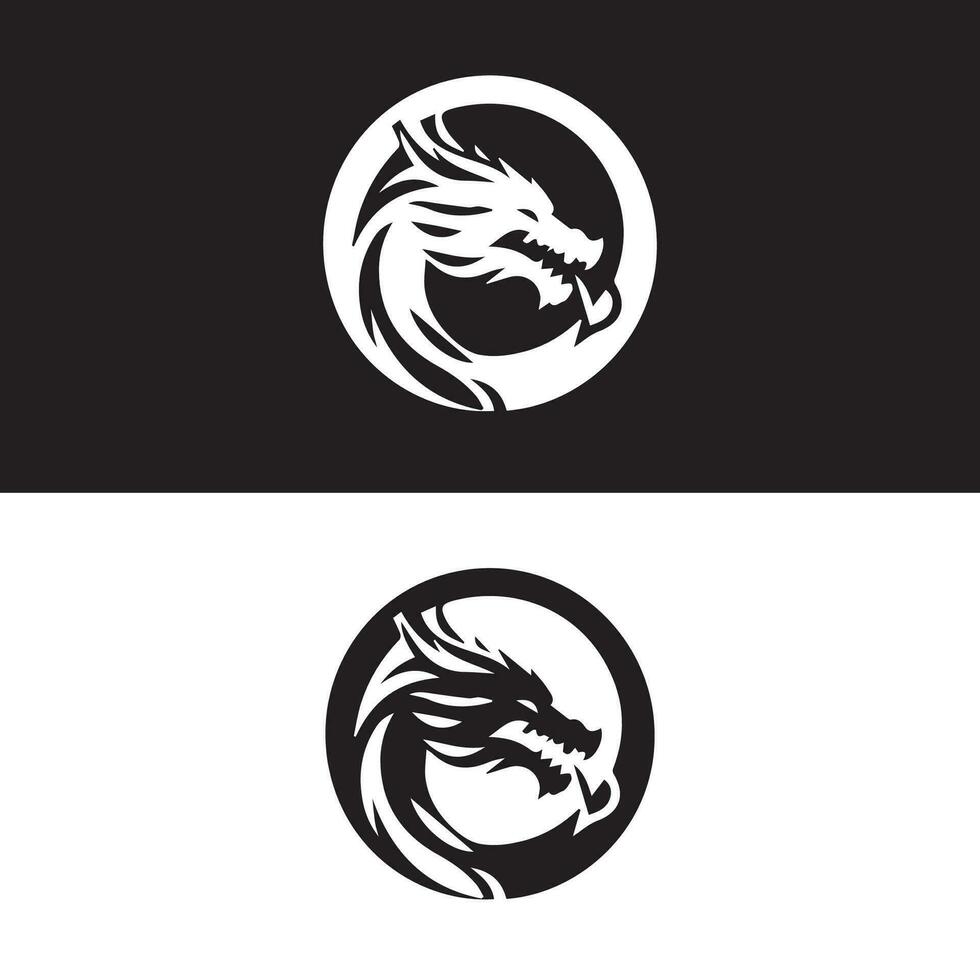 Dragon logo icons. Ancient mythical serpent symbol. Mythological beast sign. Vector illustration.