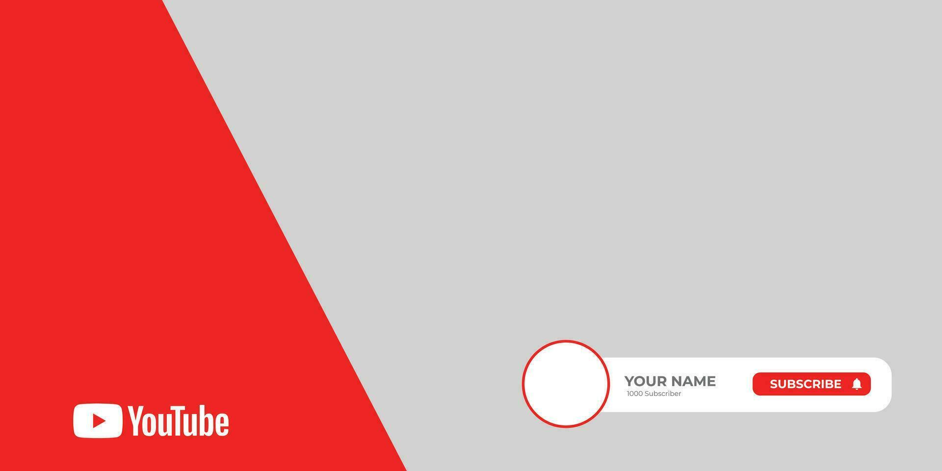 Youtube Channel Cover Wireframe. Youtube Banner For Design Your Channel. Youtube Channel Name Lower Third vector