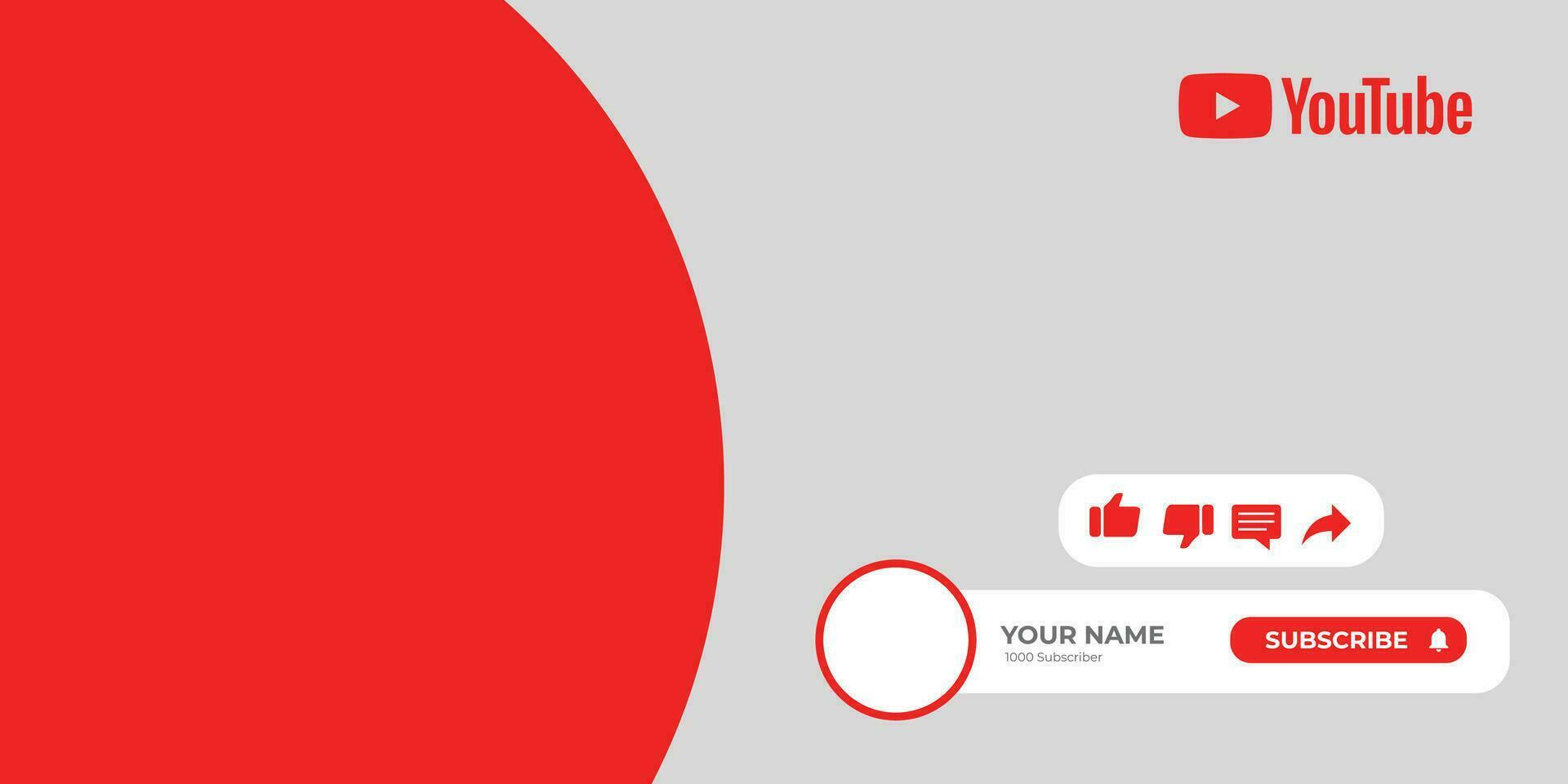 Youtube Channel Cover Wireframe. Youtube Banner For Design Your Channel. Youtube Channel Name Lower Third vector