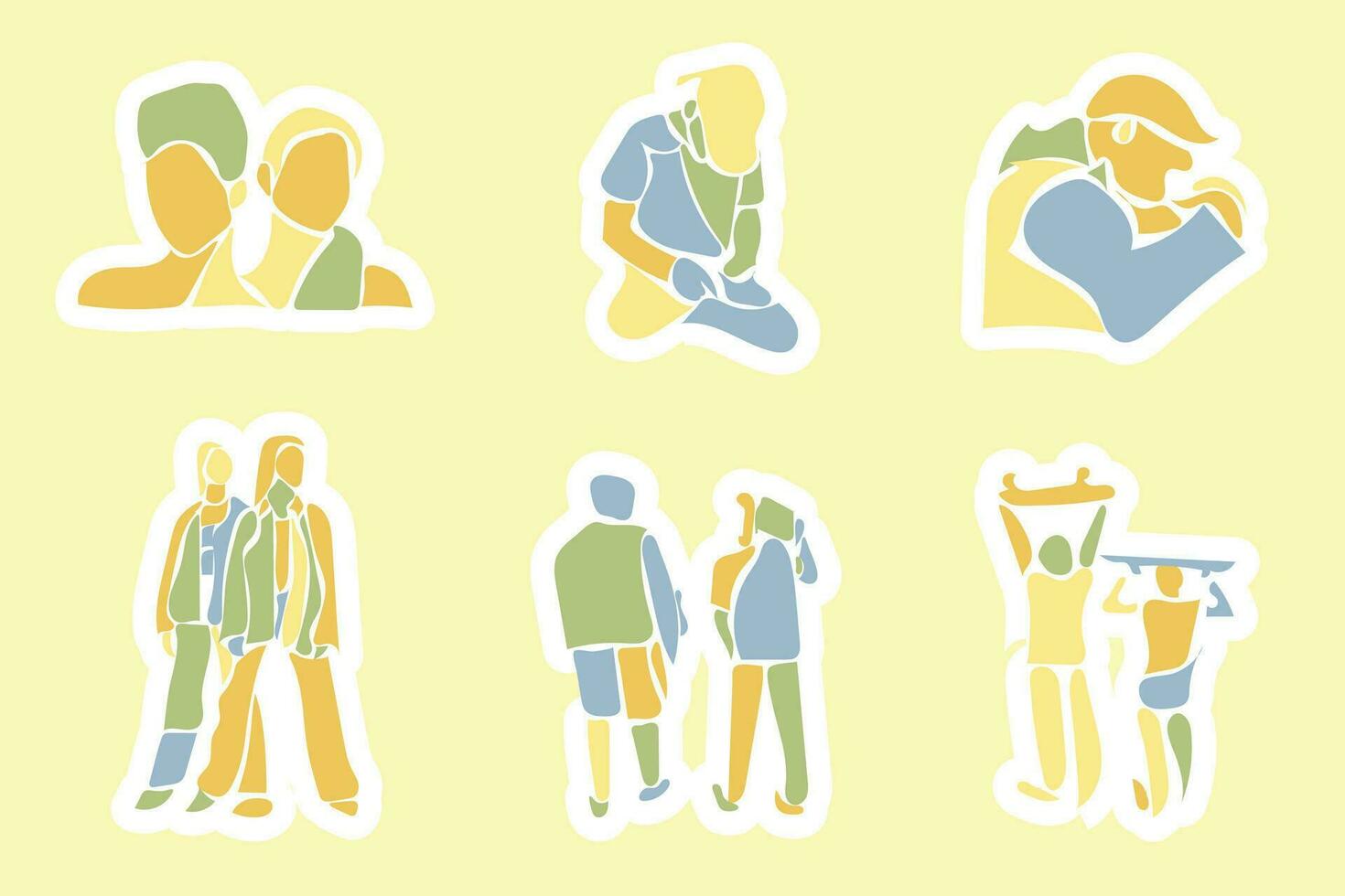 Vector Youth Day Sticker with pastel colors set collection