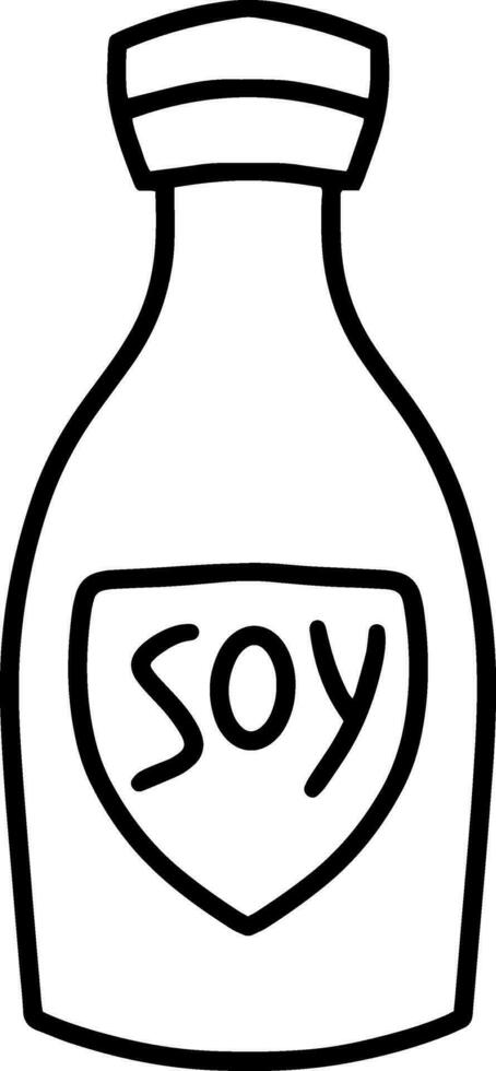 Doodle bottle soy clipart Hand drawn drink Sketch vector