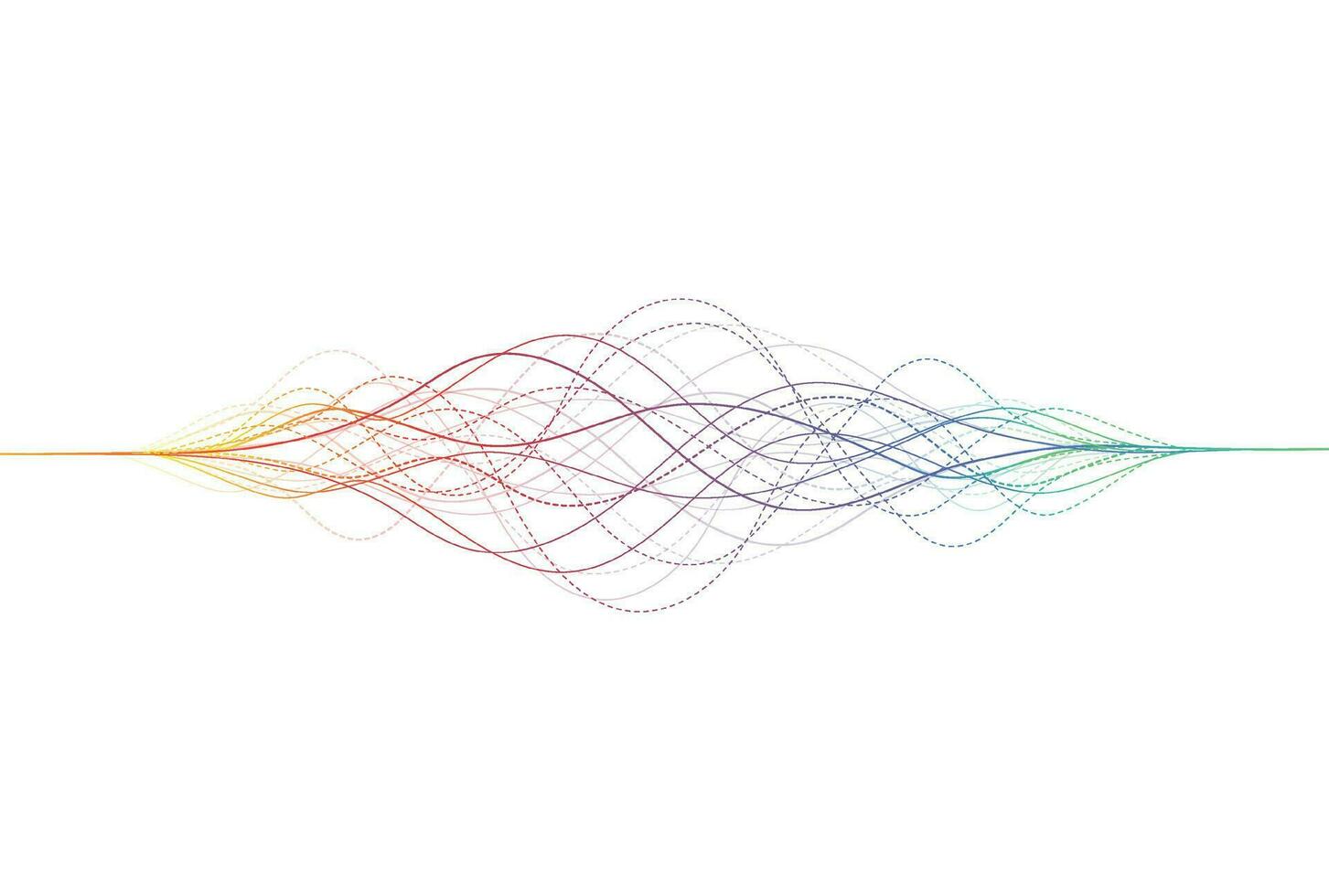 Abstract colorful wave lines on white background for elements in concept business presentation, Brochure, Flyer, Science, Technology. Vector illustration