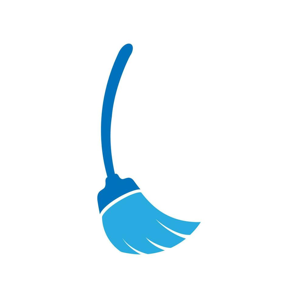 Broom vector icon illustration. Broom cleaning logo