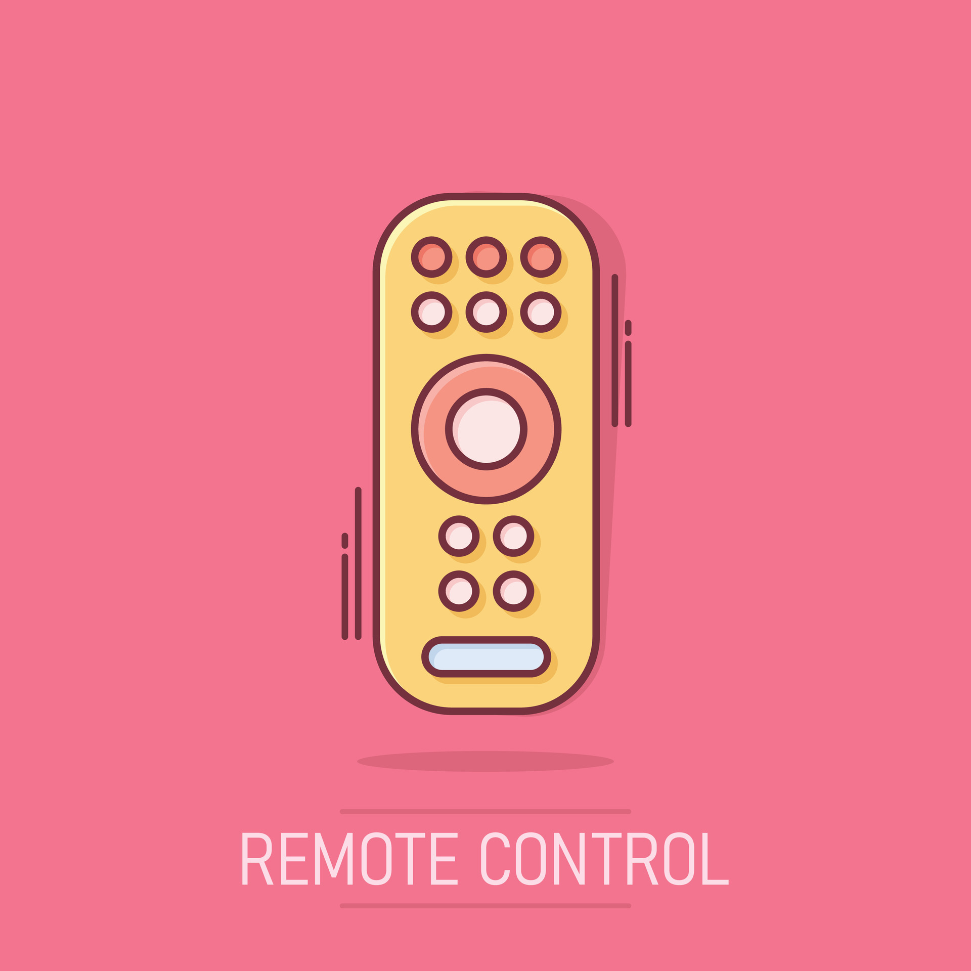 Remote control icon in comic style. Infrared controller vector cartoon