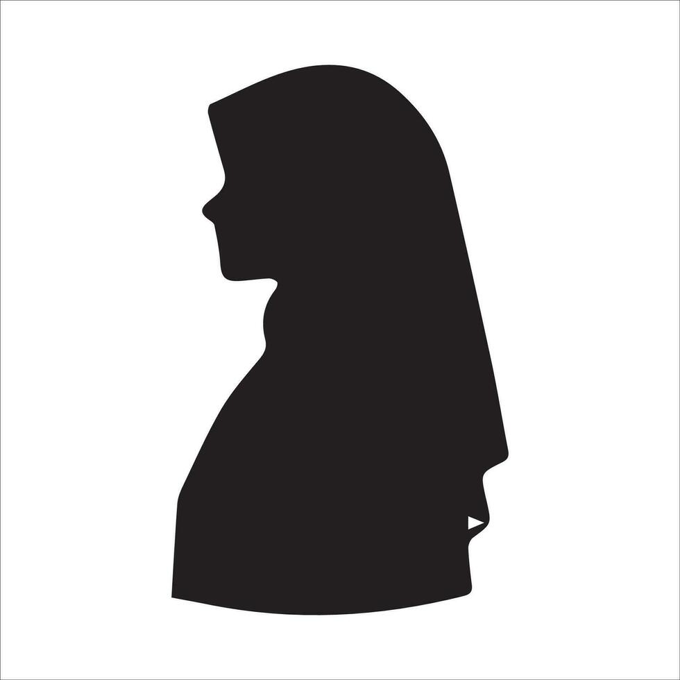 Silhouette of the head of a woman. Vector illustration.