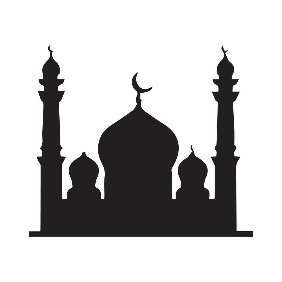 Silhouette of a Mosque on a white background vector