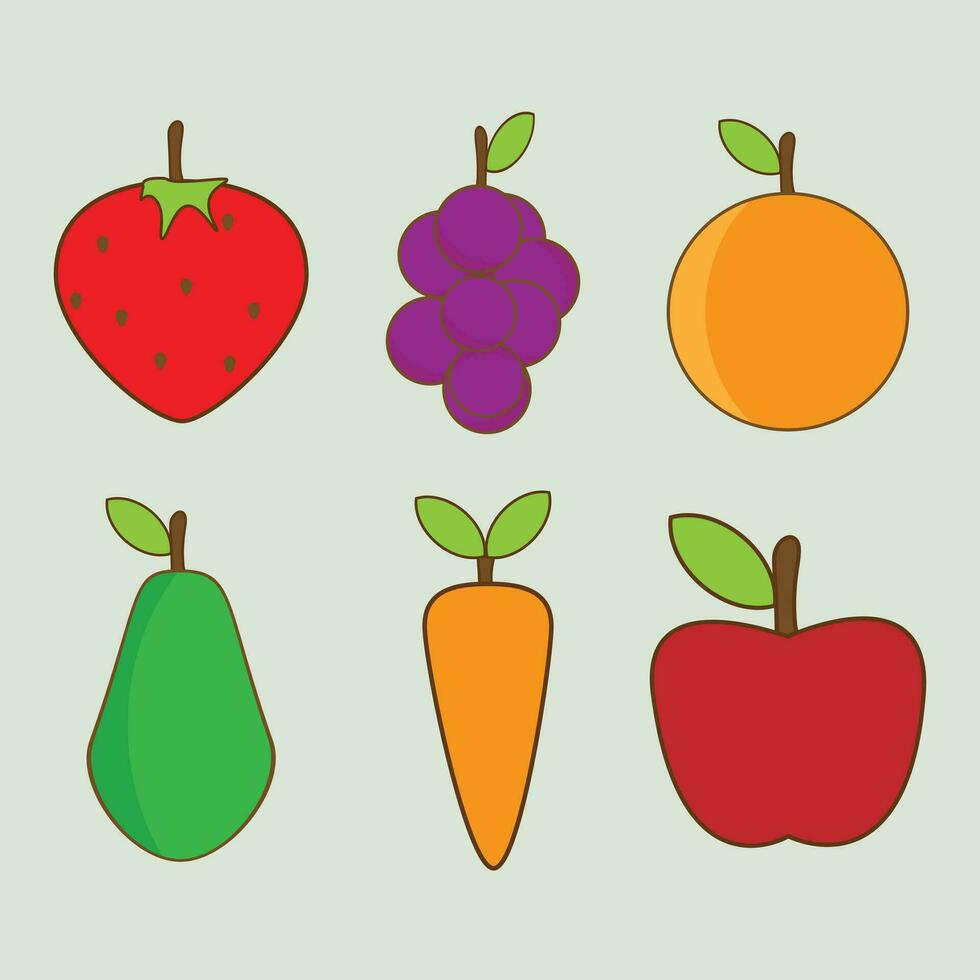frutas vector arte, Fruta icono. completamente editable.