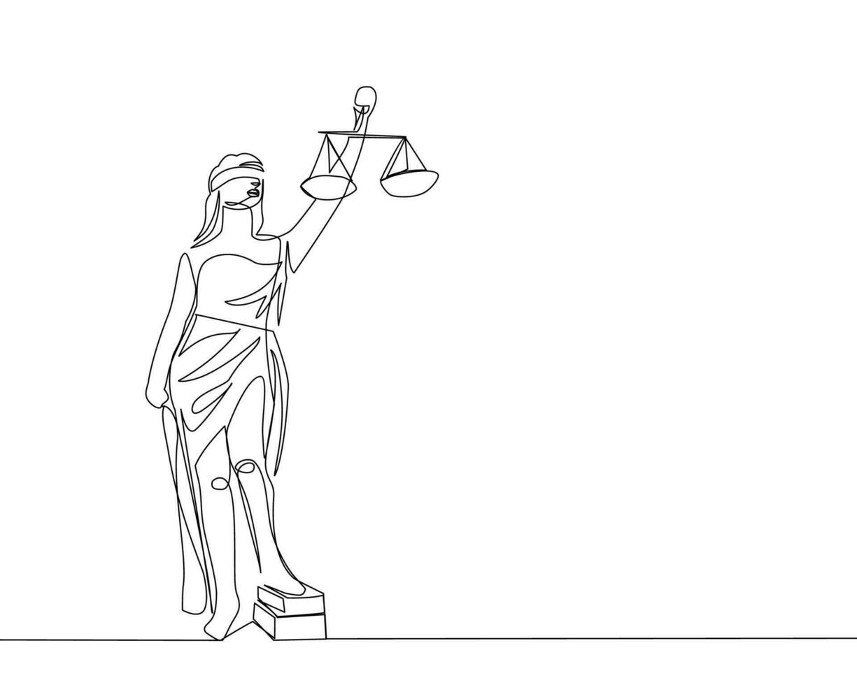 Statue drawn in line art style vector