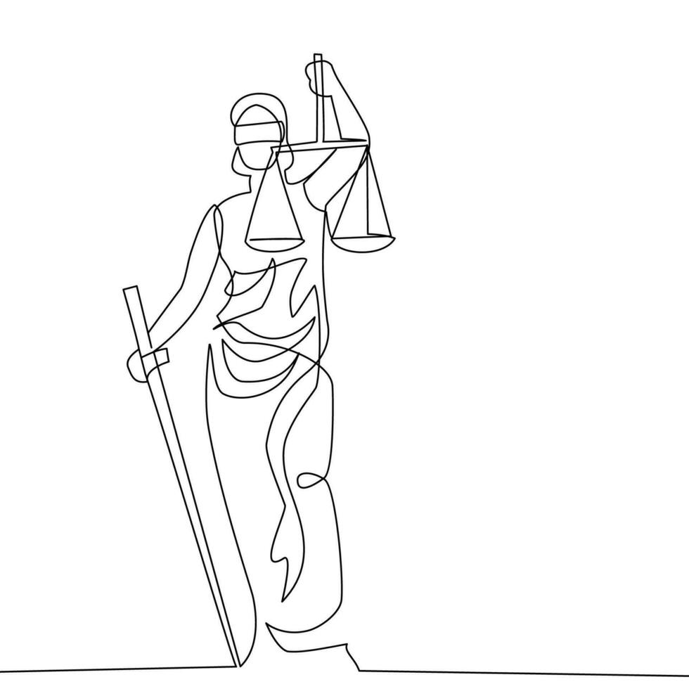 Statue drawn in line art style vector