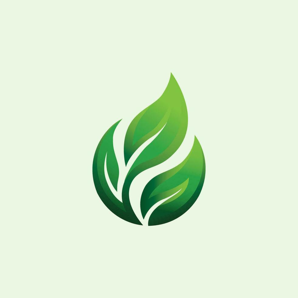 the greening logo is symbolized by the shape of a combination of green leaves. logo turns green. go green logo. vector