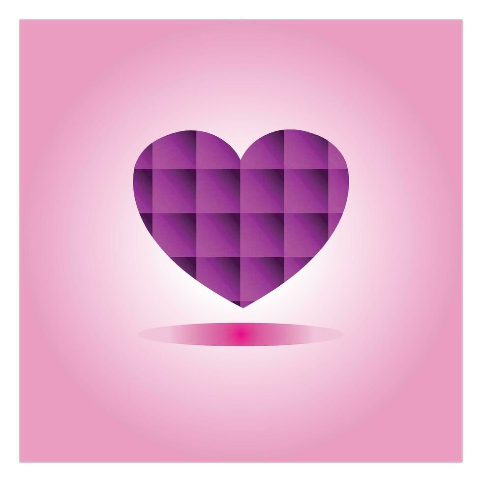 Free vector Violet color heart design in pink background.