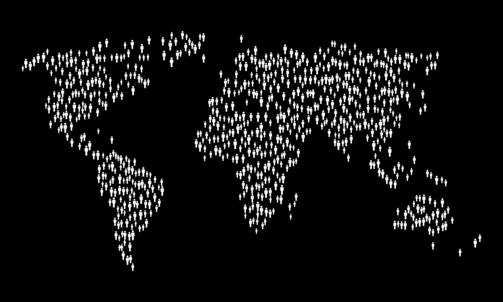 mundo mapa de personas sencillo ilustración vector