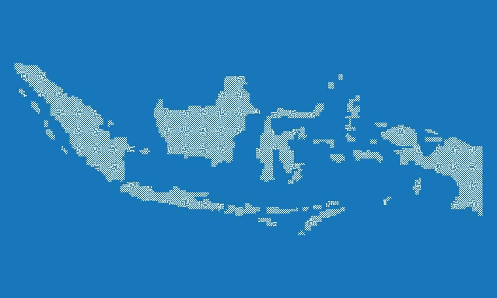 Indonesian map maze style on blue background vector