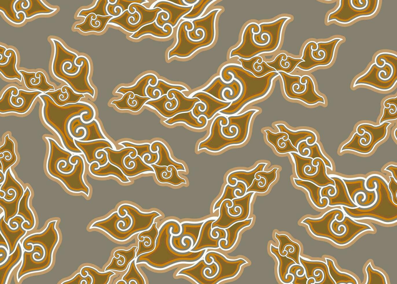 Mega Mendung motif, batik motif typical of West Java Indonesia, curved line pattern with cloud objects, with developments and various artistic colors, ethnics patterns textile asian wallpaper ornament vector