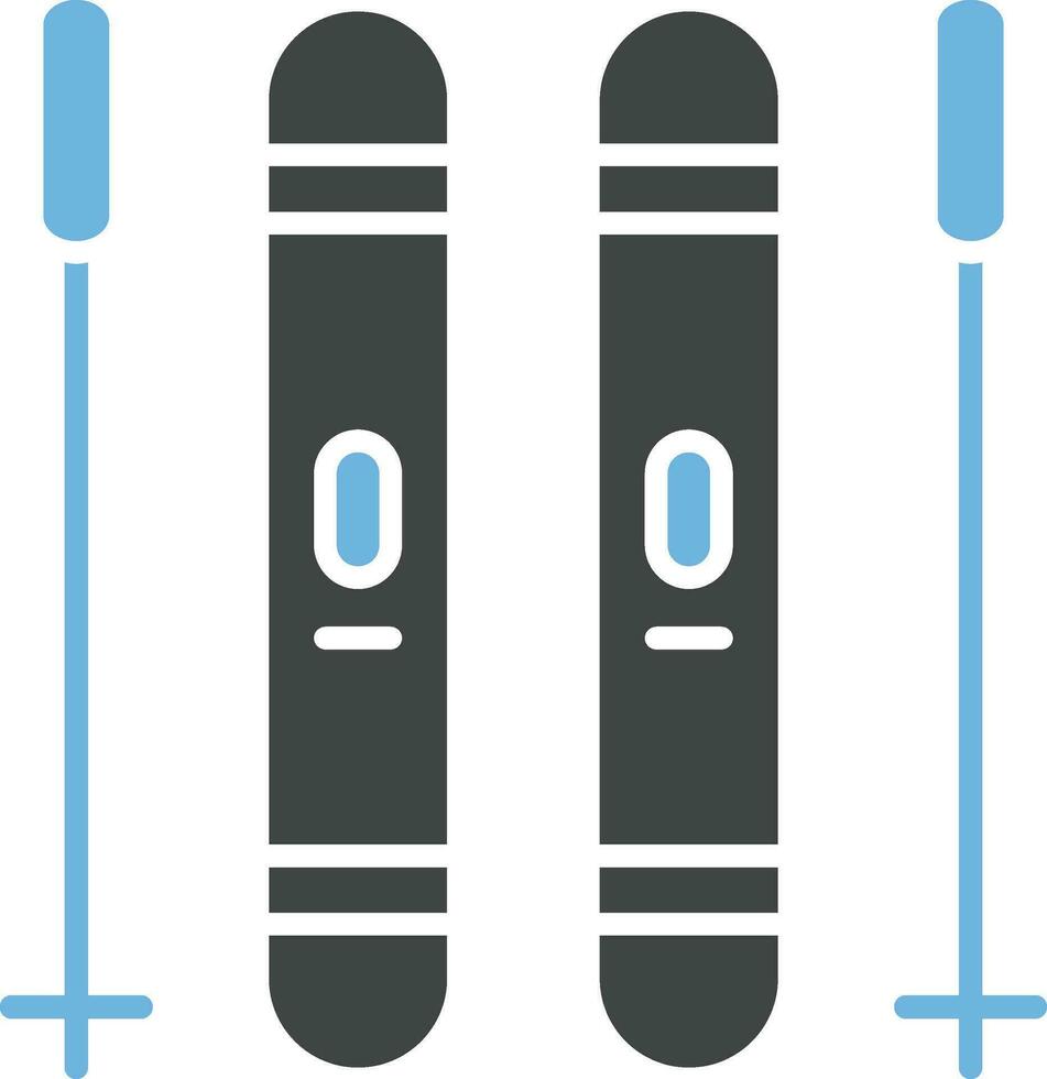 esquís icono vector imagen.
