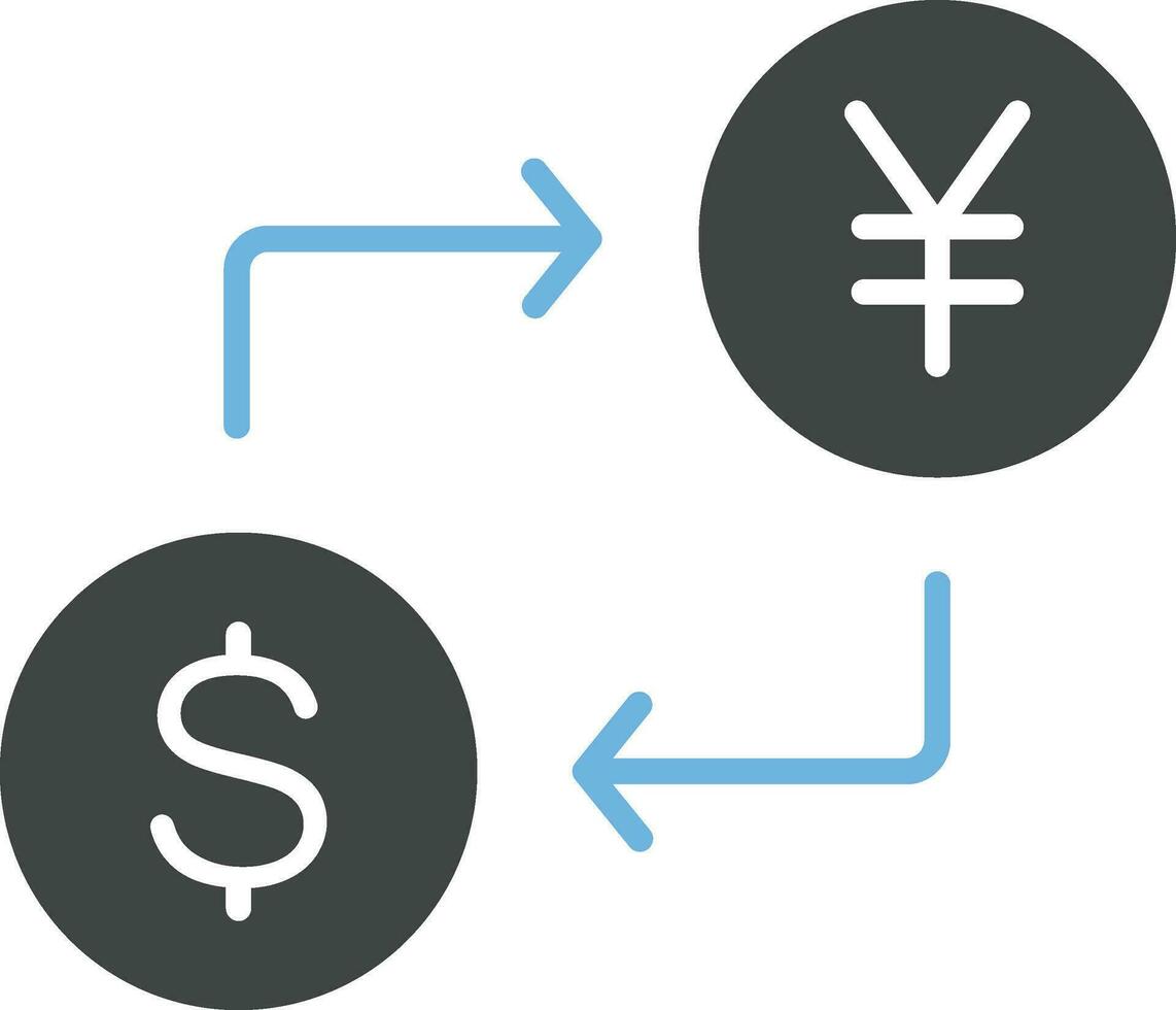 Dollar to Yen icon vector image.