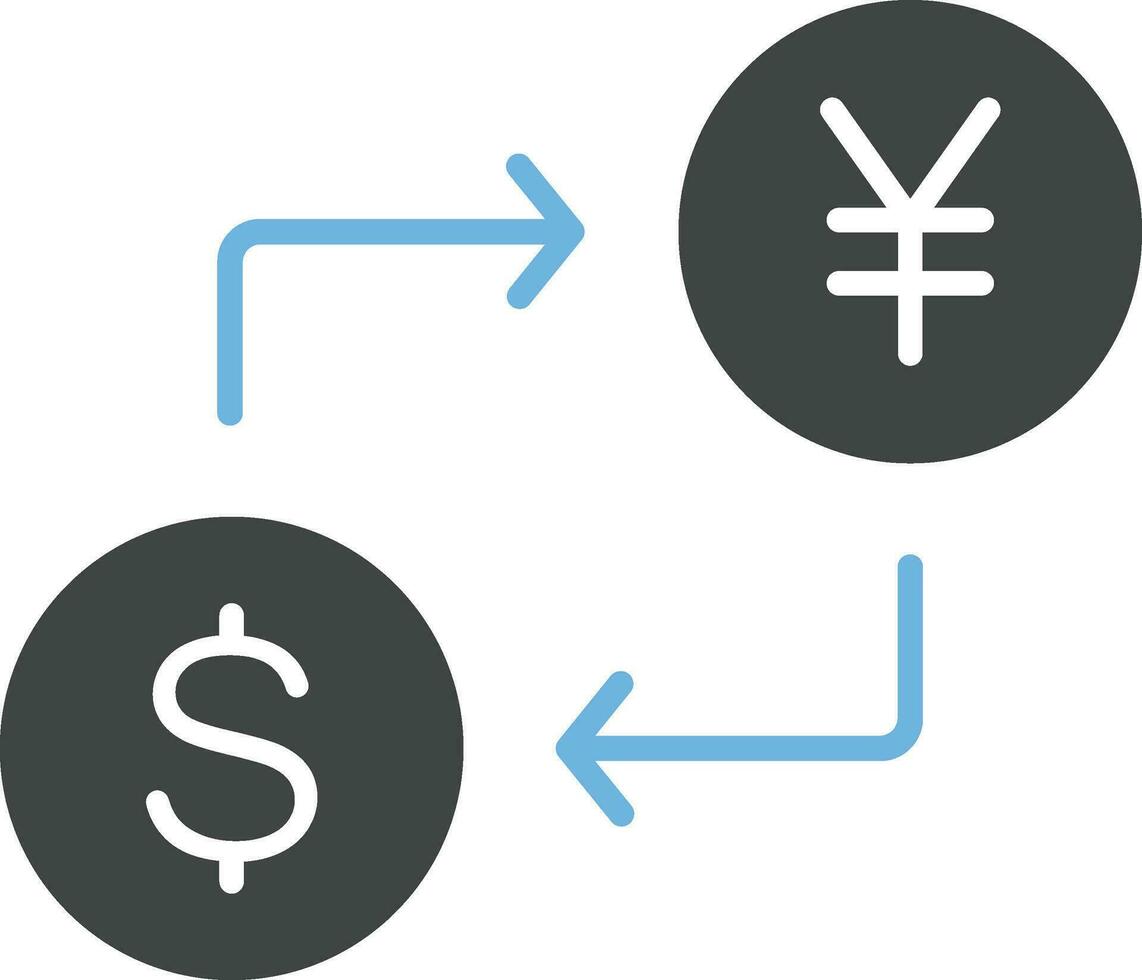 dólar a yen icono vector imagen.