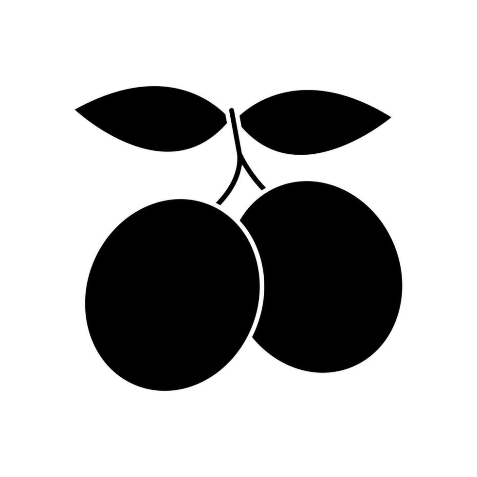 Plum icon vector. Fruits illustration sign. Vitamins symbol. Vegetarian logo. Food mark. vector