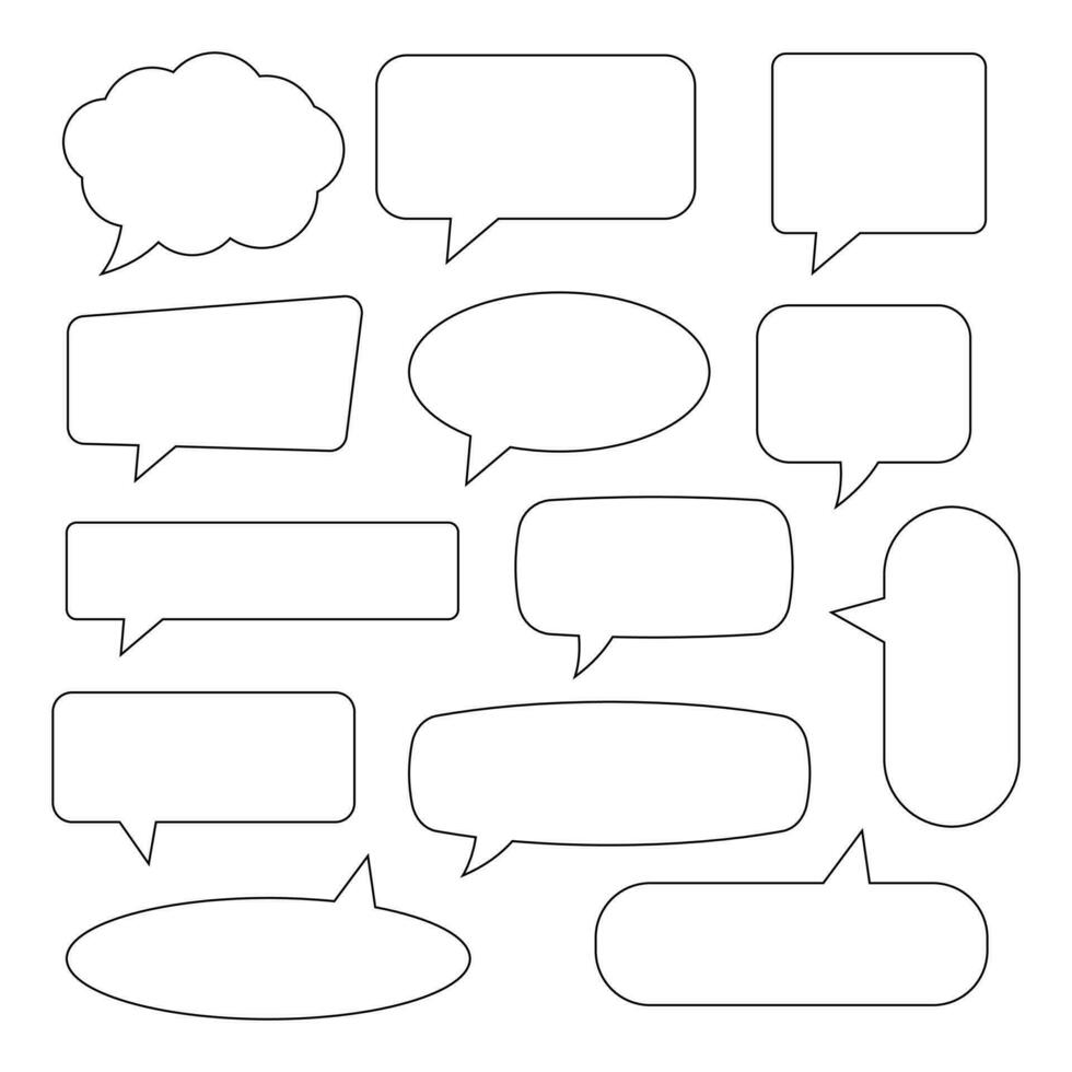 Speech bubble, speech balloon, chat bubble line art vector icon for apps and websites.