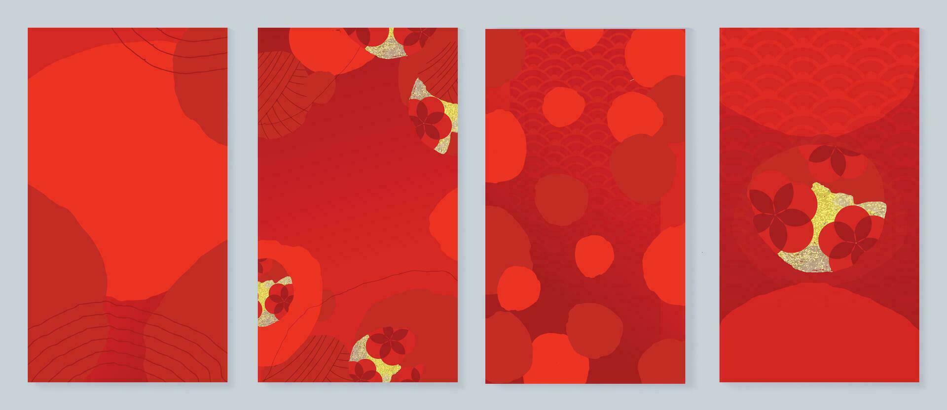 Chinese New Year 2024 card background vector. Year of the dragon design with flower, gold texture, chinese pattern. Elegant oriental illustration for cover, banner, website, calendar, envelope. vector