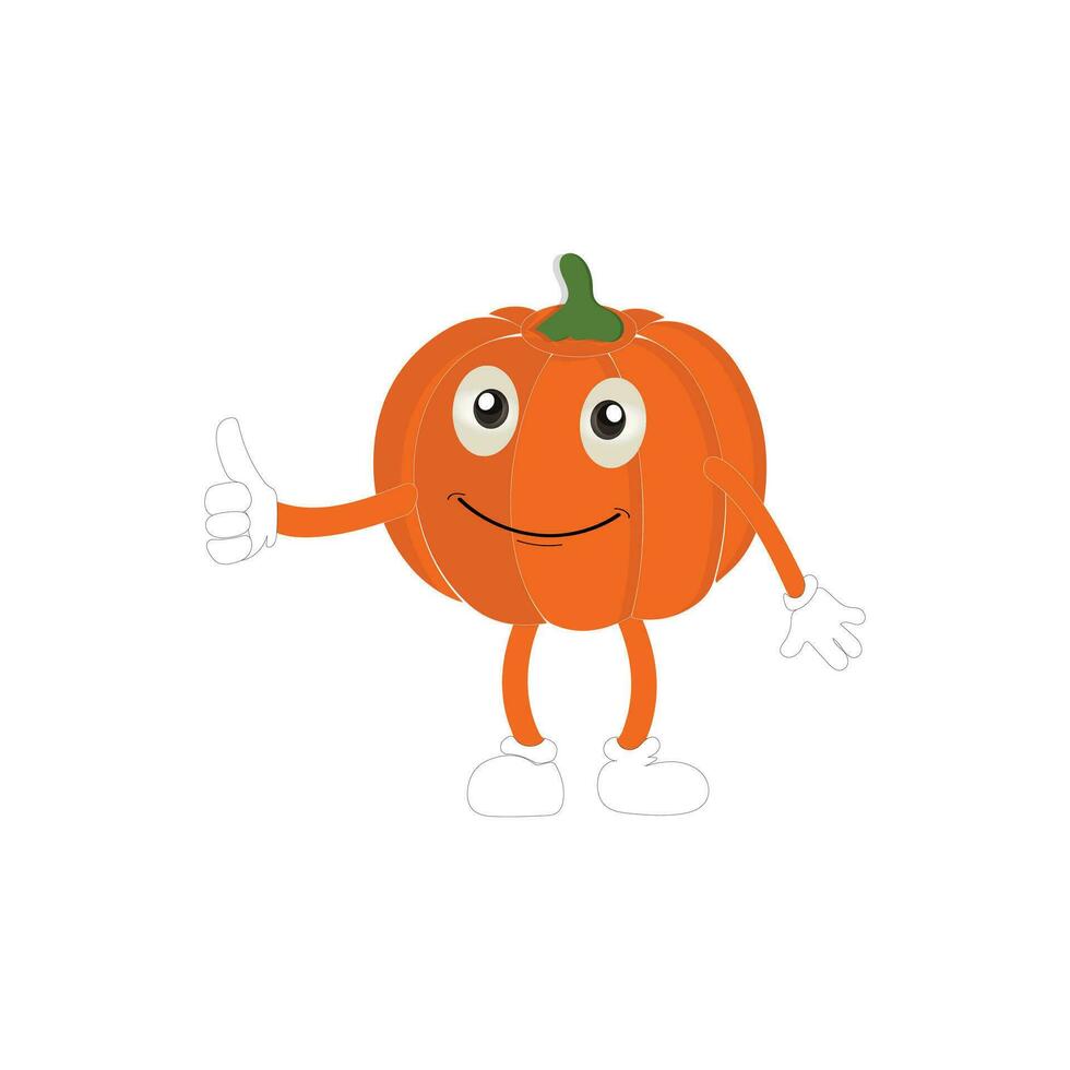 Pumpkins character cartoon, Halloween pumpkin icon vector. Flat design, halloween scary pumpkin with smile, happy face, various expression. vector