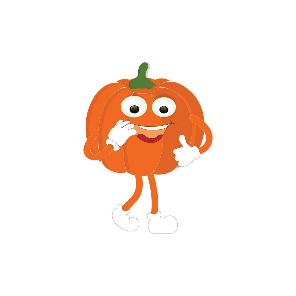 Pumpkins character cartoon, Halloween pumpkin icon vector. Flat design, halloween scary pumpkin with smile, happy face, various expression. vector