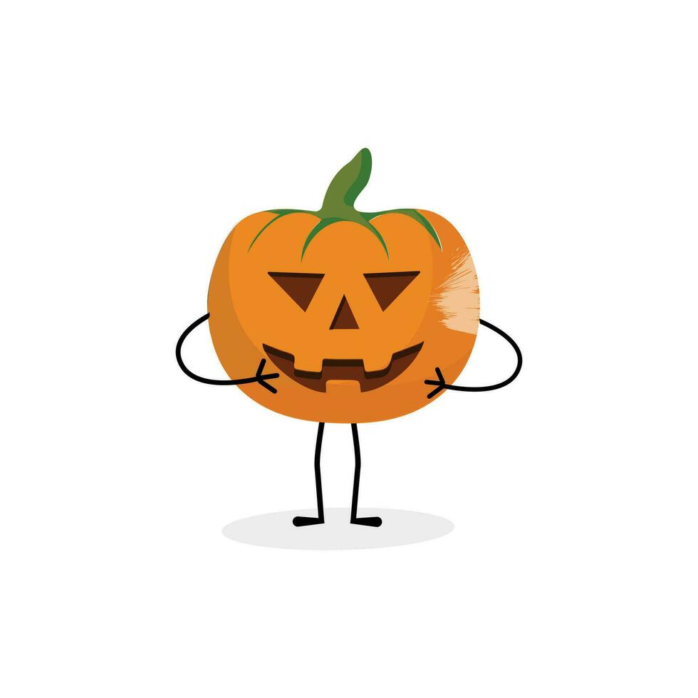 Pumpkins character cartoon, Halloween pumpkin icon vector. Flat design, halloween scary pumpkin with smile, happy face, various expression. vector
