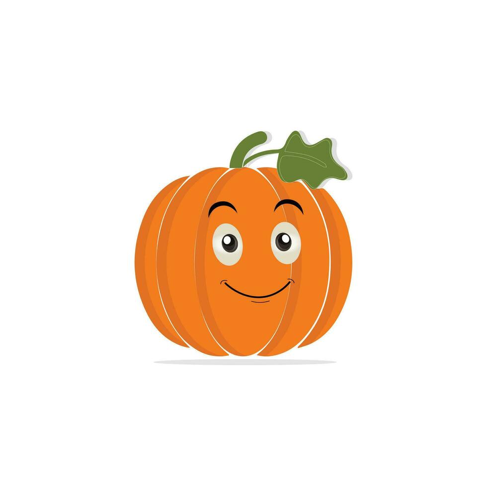 Pumpkins character cartoon, Halloween pumpkin icon vector. Flat design, halloween scary pumpkin with smile, happy face, various expression. vector