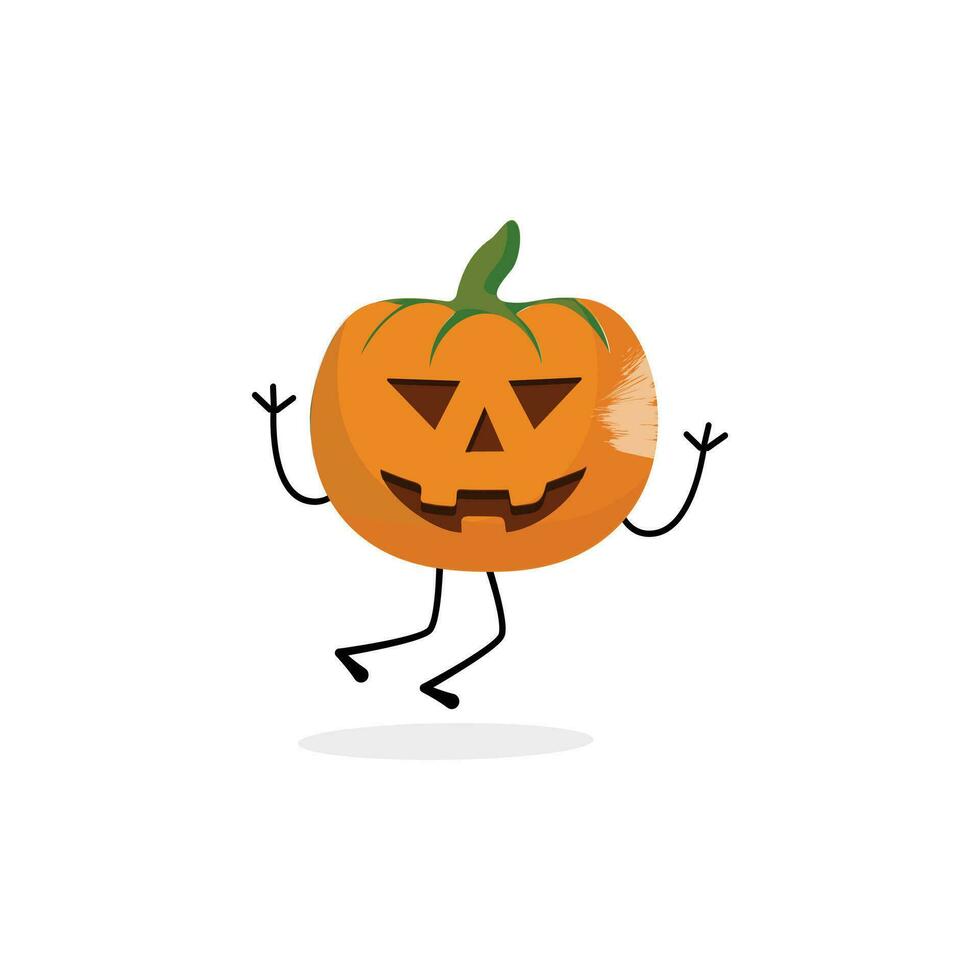 calabazas personaje dibujos animados, Víspera de Todos los Santos calabaza icono vector. plano diseño, Víspera de Todos los Santos de miedo calabaza con sonrisa, contento rostro, varios expresión. vector