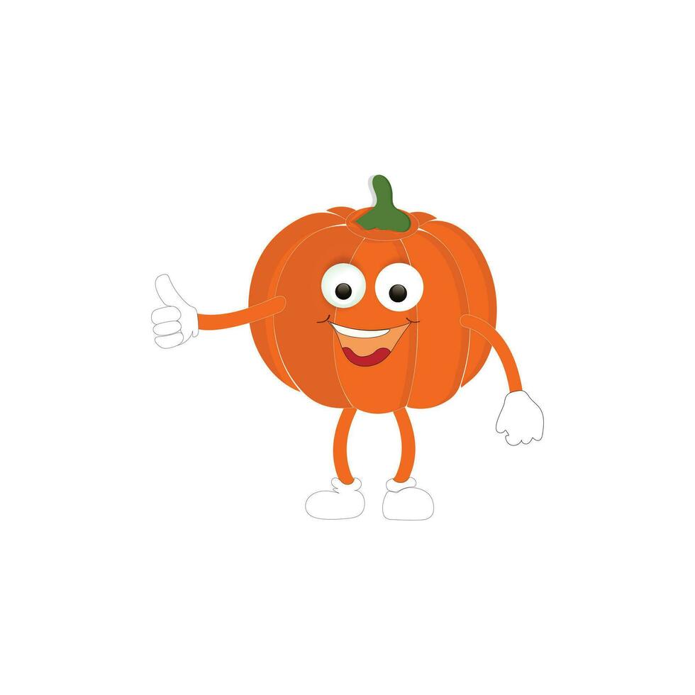 calabazas personaje dibujos animados, Víspera de Todos los Santos calabaza icono vector. plano diseño, Víspera de Todos los Santos de miedo calabaza con sonrisa, contento rostro, varios expresión. vector