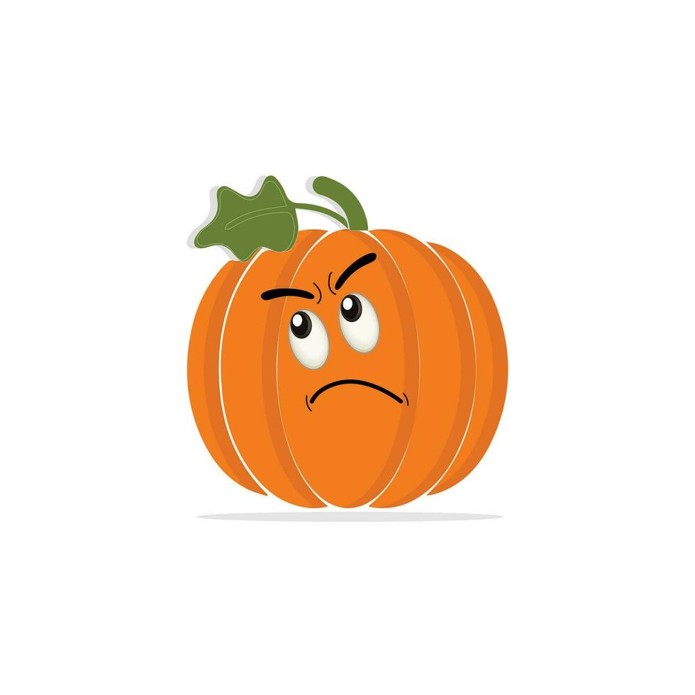 Pumpkins character cartoon, Halloween pumpkin icon vector. Flat design, halloween scary pumpkin with smile, happy face, various expression. vector