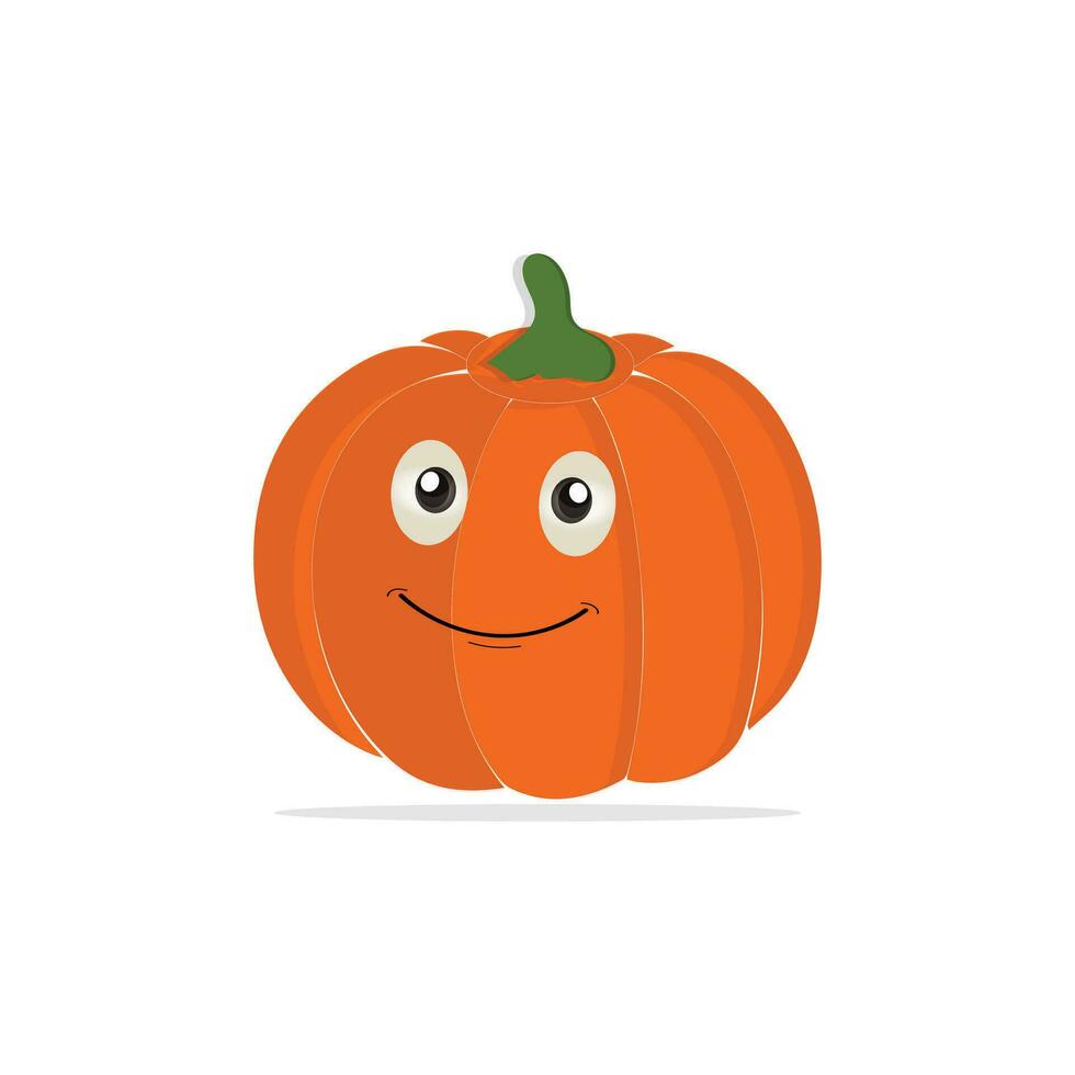 Pumpkins character cartoon, Halloween pumpkin icon vector. Flat design, halloween scary pumpkin with smile, happy face, various expression. vector