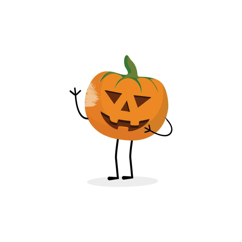 calabazas personaje dibujos animados, Víspera de Todos los Santos calabaza icono vector. plano diseño, Víspera de Todos los Santos de miedo calabaza con sonrisa, contento rostro, varios expresión. vector