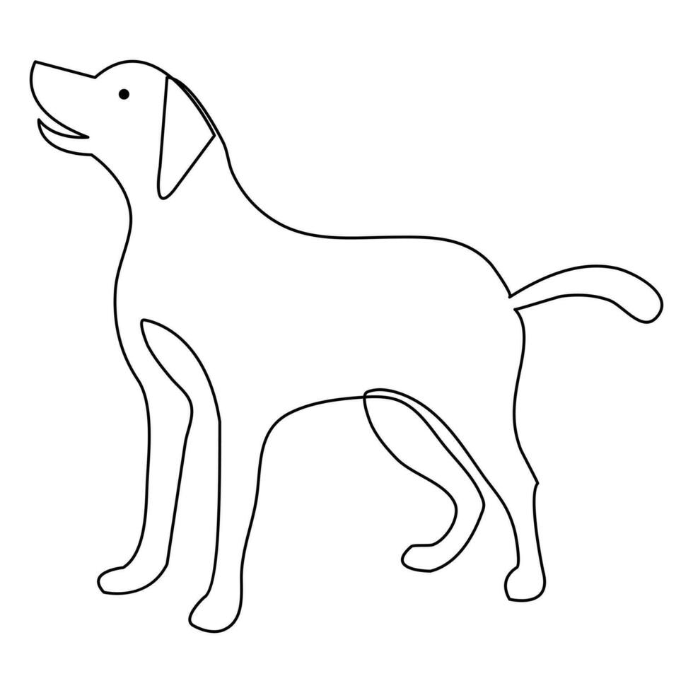 perro mascota animal continuo uno línea Arte dibujo y perro icono sencillo contorno vector ilustración